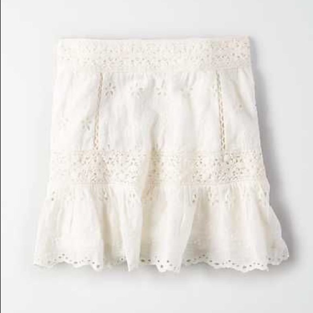 American Eagle High-Waisted Lace Mini Skirt